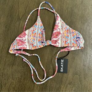 Skatie Multicolor Patterned Bikini Top